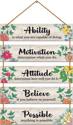 Indianara Set of 5 Motivational Quotes Wall Painting Digital Reprint 26 inch x 11 inch Painting(Without Frame)