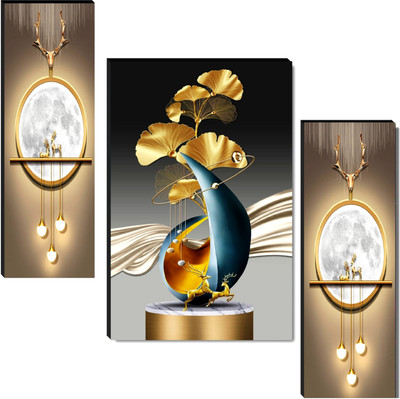 SNDArt Modern Art Home Decorative Gift item Wall Painting Digital Reprint 18 inch x 12 inch Painting(Without Frame, Pack of 3)