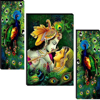 SNDArt (15515)Set Of 3 Uv Textured Radha Krishna Home Décor Digital Reprint 11.9 Inch X 18 Inch Painting  (Without Frame, Pack Of 3) For Rs. 109 @ 78 %