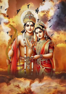 ANSHUL INTERNET CANVAS PAINTING RAM JI 04 Canvas 48 inch x 24 inch Painting(Without Frame)