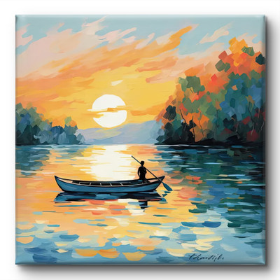 saf Wooden Framed Nature Art Canvas Wall decor Painting for Home and office Digital Reprint 24 inch x 24 inch Painting(With Frame)