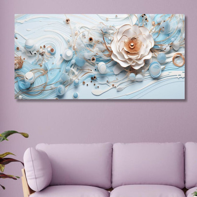 saf Unframed Rolled Art Print Floral Theme Canvas For Home Décor CR-209 Canvas 24 inch x 48 inch Painting(Without Frame)
