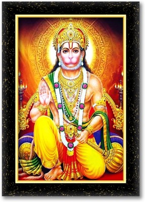 KSS HANUMAN JI Laminated photo frame size- 12 x 8 (Wood Base and Front Laminated) Acrylic 12 inch x 8 inch Painting(With Frame)