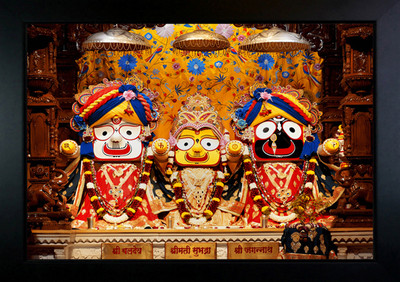 CrowdHall Jagannath Photo Frame | Lord Jagannath Photo Frame Digital Reprint 10 inch x 13.5 inch Painting(With Frame)