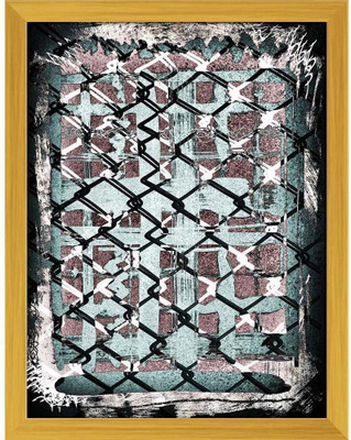 Artzfolio Abstract Canvas Painting Golden Synthetic Frame 12 x 15.6 inch (30 x 40 cms) Canvas 15.6 inch x 12 inch Painting(With Frame)