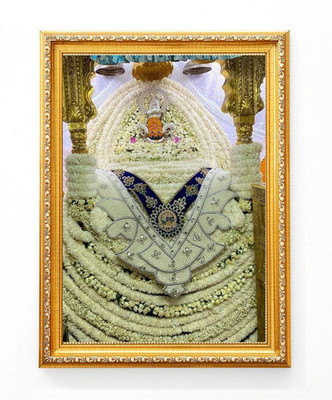 Diha Creation Golden A4 Khatu Shyam ji 76 Ink 12 inch x 8 inch Painting(With Frame)