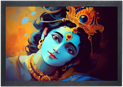 Shree Shyam Lord krishna Photo Frame For Wall Mounted Painting Digital Reprint 10 inch x 14 inch Painting(With Frame)