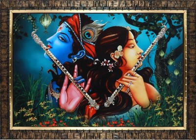 Rayno craft Radha Krishna Ji Photo Frame PB873 Acrylic 9 inch x 12 inch Painting(With Frame)