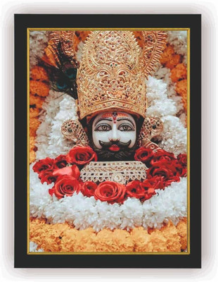 HSB INFRA khatu shyam ji Wooden Photo Frame Digital Reprint 12 inch x 8 inch Painting(With Frame)