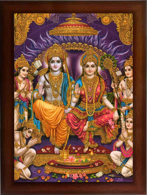 Craft Quest Ram Darbar photo frame synthetic Digital Reprint 13 inch x 10 inch Painting(With Frame)
