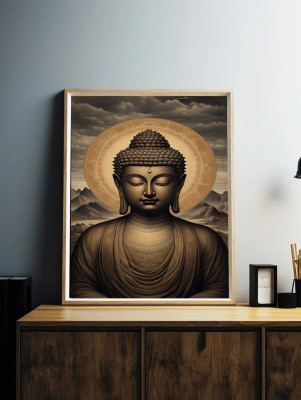 Gurmehar Modern Wall Painting 18x36 Inch | Unframed Canvas Art for Living Room & Office NA 36 inch x 18 inch Painting(Without Frame)