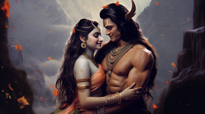 101 DESIGNS POINT 101 DESIGNS SHIV (MODEL NO 22) Canvas 18 inch x 12 inch Painting(Without Frame)