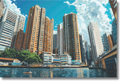 Viventiq building painting as per vastu without frame tall Canvas 24 inch x 36 inch Painting(Without Frame)