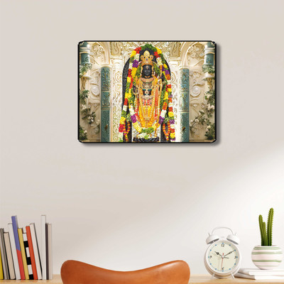 saf Ram lalla ayodhya model murti Digital Reprint 14 inch x 11 inch Painting(With Frame)