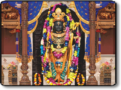 saf Ram lalla ayodhya model murti Digital Reprint 14 inch x 11 inch Painting(With Frame)