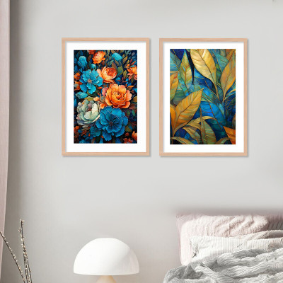 KALIT KALA DECOR Paintings Modern Art Wall Decor Framed Paintings Digital Reprint 14 inch x 11 inch Painting(With Frame, Pack of 4)