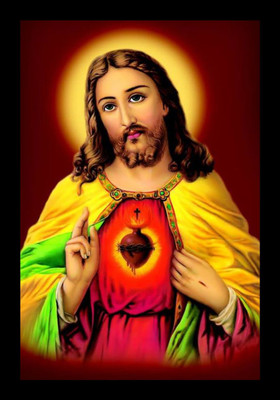 Fangsvibesart Jesus photo 87 12x18 SH - 06061p3 Digital Reprint 18 inch x 12 inch Painting(With Frame)