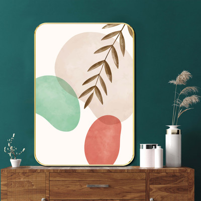 saf Botanical Abstract Wall Art with Gold Frame Digital Reprint 19.5 inch x 13.5 inch Painting(With Frame)