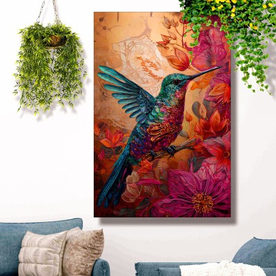 saf Unframed Rolled Art Print Colorful Bird Canvas Wall Painting- for Home Decor Canvas 36 inch x 24 inch Painting(Without Frame)