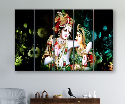 saf Radha Krishna UV textured 6MM MDF Premium Large Panel Digital Reprint 40 inch x 24 inch Painting(Without Frame, Pack of 5)