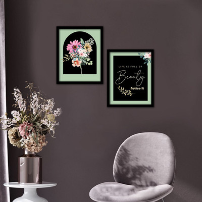 Wallcano New1_Motivational Quotes Wall Posters / Paintings with Frame for Office-281 Digital Reprint 12 inch x 14 inch Painting(With Frame, Pack of 4)