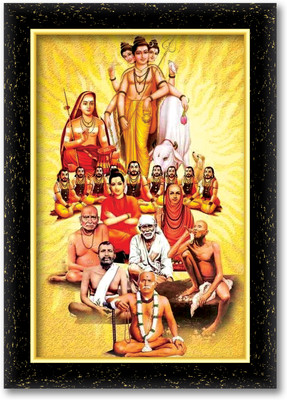 KSS DATTATREY Laminated photo frame size-12 X 18(Wood Base and Front Laminated) Acrylic 18 inch x 12 inch Painting(With Frame)