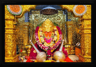 Braj Art Gallery Bageshwar Dham Balaji Maharaj Darbar Darshan Photo Frame Digital Reprint 19.5 inch x 13.5 inch Painting(With Frame)
