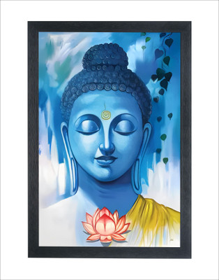 Devatwal Lord Buddha / Gautam Buddha/Mahaveer Swami Photo Frame For Wall Mounted Painting Digital Reprint 14 inch x 10 inch Painting(With Frame)