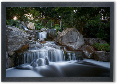 Devgifts Beautiful Waterfall Nature Photo Frame For Wall Mounted Painting , Home Decor Digital Reprint 14 inch x 10 inch Painting(With Frame)