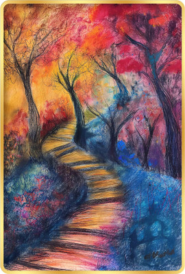 Indianara Modern Art Painting for Living | Bedroom | Pooja Room | Hotel Digital Reprint 18 inch x 12 inch Painting(With Frame)