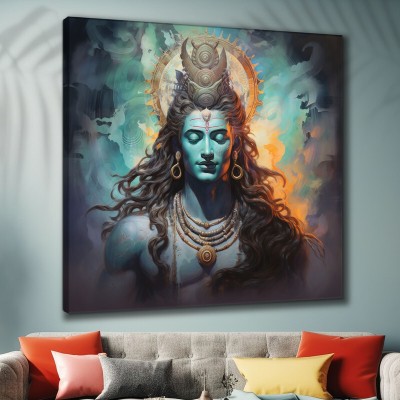 saf Wooden Framed Lord Shiva Canvas Wall Painting for Home Décor and OfficeCR-266(Multicolor)