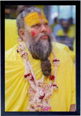 Giriraj Art Premanand Govind Sharan Ji Maharaj Photo Frame–Divine Religious Photo Frame Digital Reprint 12 inch x 9 inch Painting(With Frame)