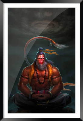 Bhawana Creation Hanuman ji digital photo frame Digital Reprint 12 inch x 8 inch Painting(With Frame)