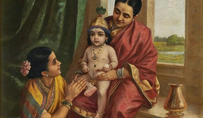 ANSHUL INTERNET CANVAS PAINTING BAL KRISHNA 21 Canvas 48 inch x 24 inch Painting(Without Frame)