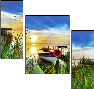saf Digital Reprint 12 inch x 20 inch Painting(Without Frame, Pack of 3)