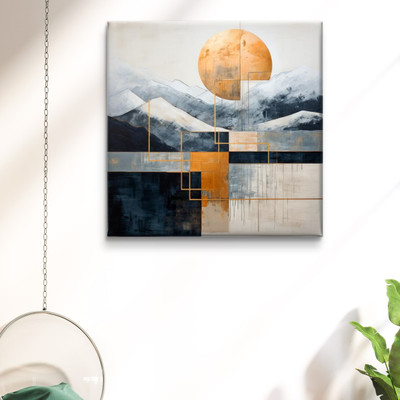 saf Abstract modern art canvas home decor wall paintings with frame Canvas 16 inch x 16 inch Painting(With Frame)