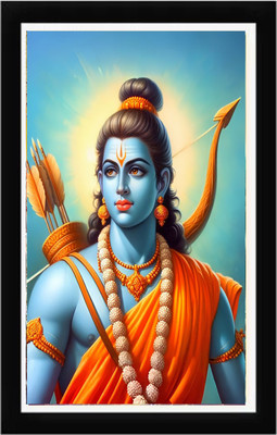 AARTKALA Ram Darbar Photo Frame | Ram Ji Photo Frame Digital Reprint 10 inch x 14 inch Painting(With Frame)