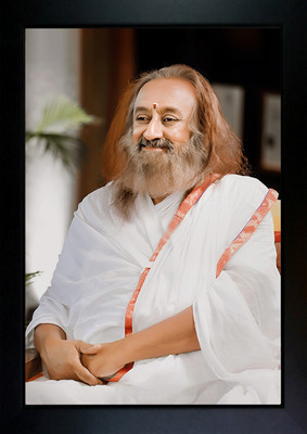 CrowdHall sri sri ravi shankar photo frame Digital Reprint 13.5 inch x 10 inch Painting(With Frame)
