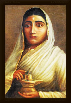 Braj Art Gallery Ahilyabai Holkar Painting Photo Frame Digital Reprint 19.5 inch x 13.5 inch Painting(With Frame)