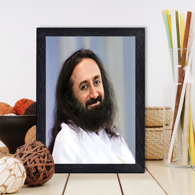 BISRAT CREATIONS Sri Sri Ravi Shankar Ji Photo frame Digital Reprint 9 inch x 7 inch Painting(With Frame)