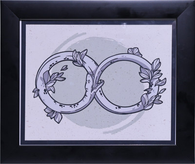 HomeGenie Vastu Ouroboros Infinity Sign Hand-Drawn Artwork – Sacred Symbol Frame Digital Reprint 9 inch x 11 inch Painting(With Frame)