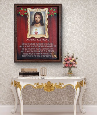 Elegance Jesus Christ painting Christian art for home décor Digital Reprint 10.75 inch x 8.75 inch Painting(With Frame)