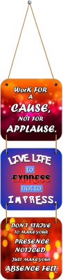 Indianara Set of 3 Motivational Quotes Wall Hanging Plaques (1102WH)(26 inch X 5.5 inch, Multicolor)