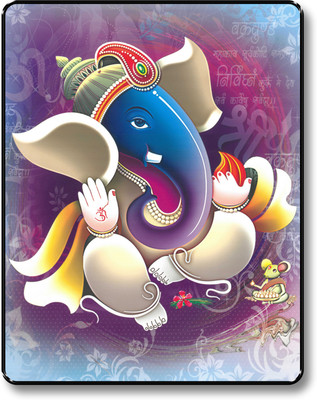 saf GANESHA PAINTING Digital Reprint 14 inch x 11 inch Painting(With Frame)