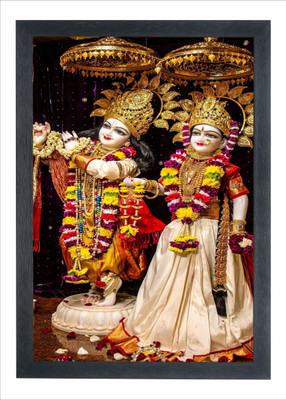 Devatwal Lord Krishna With Radha Krishan Photo Frame For Wall Mounted Painting Digital Reprint 14 inch x 10 inch Painting(With Frame)