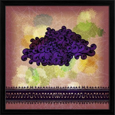 Artzfolio Abstract Artwork Canvas Painting Black Synthetic Frame 24x24inch (61x61cms) Canvas 24 inch x 24 inch Painting(With Frame)