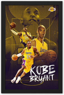 Ritwika's Basketball Player Kobe Bryant Modern Wall Art Sports Frame Poster Digital Reprint 19.5 inch x 13.5 inch Painting(With Frame)