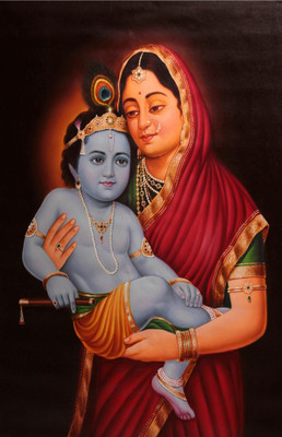 ANSHUL INTERNET CANVAS PAINTING BAL KRISHNA 15 Canvas 48 inch x 24 inch Painting(Without Frame)