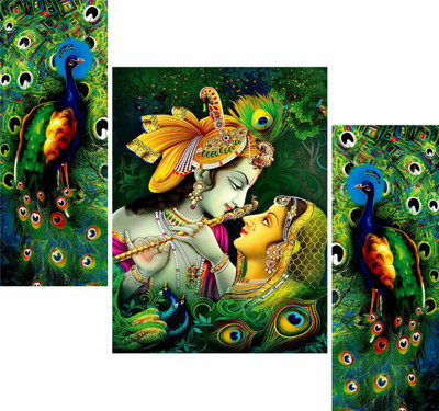 ambika fashion Divine Devotion Radiant Radha Krishna Wall Art Elevate Your Space with Love Digital Reprint 12 inch x 18 inch Painting(Without Frame)