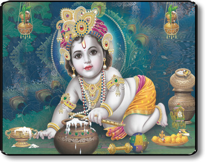 saf KRISHNA PAINTING Digital Reprint 11 inch x 14 inch Painting(With Frame)